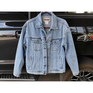 Vintage Wrangler Rugged Wear Denim Jacket Women's Medium Light Wash Trucker USA